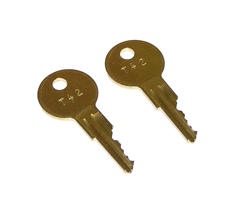 2 - T42 Replacement Keys fit Traulsen & other Commercial Refrigeration Equipment