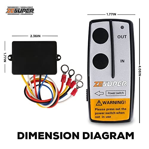 Wireless Winch Remote Control Kit with Receiver 2PC Handset Truck ATV UTV SUV