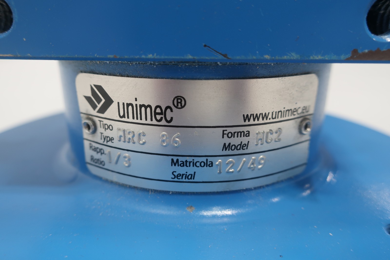 Unimec MRC 86 Right Angle Gear Reducer 1:3