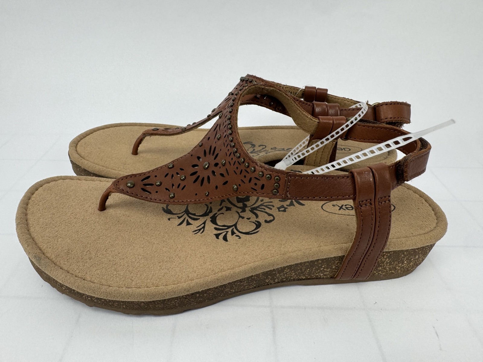Aetrex EVELYN Sandals SC241W Brown Leather US7.5