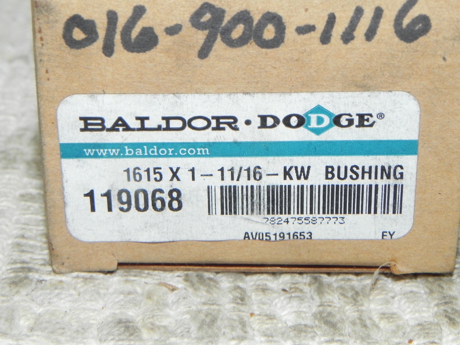 Dodge 1615 x 1-11/16 KW Taper-Lock Bushing 1-11/16" Bore 119068