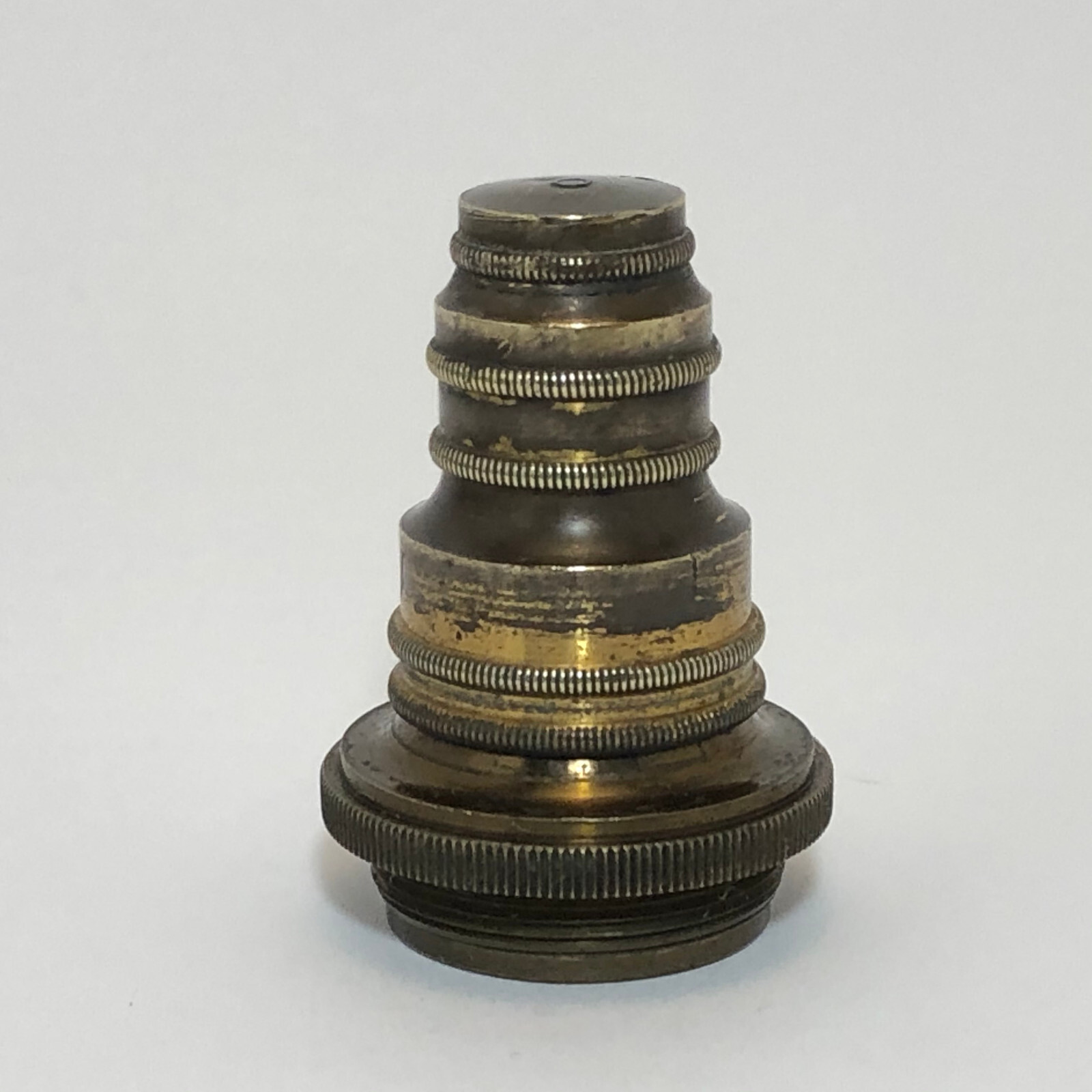 ANTIQUE #10 MARKED BRASS OBJECTIVE LENS MICROSCOPE