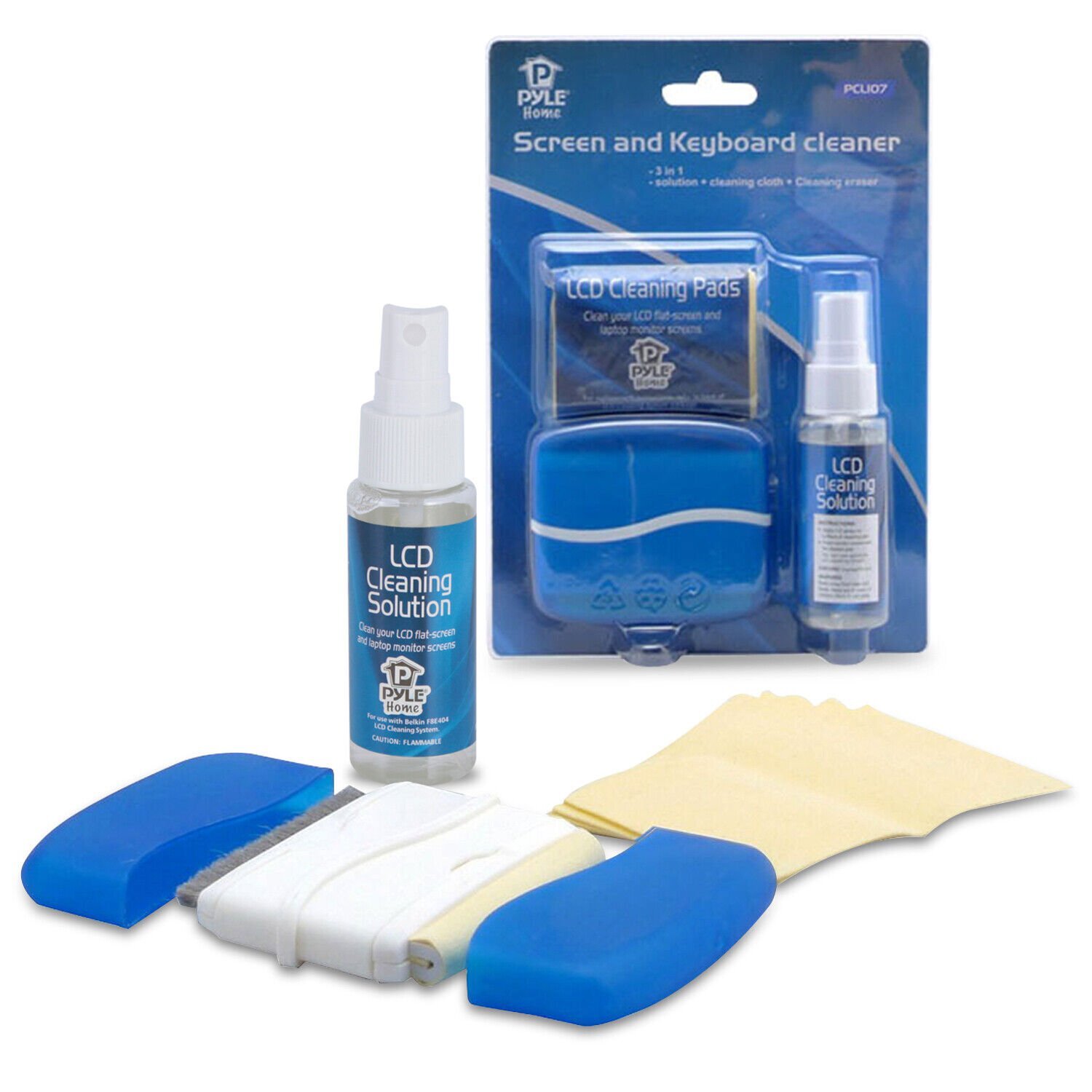 Pyle PCL107 LCD Screen & Computer Keyboard 8 pc Cleaning Kit