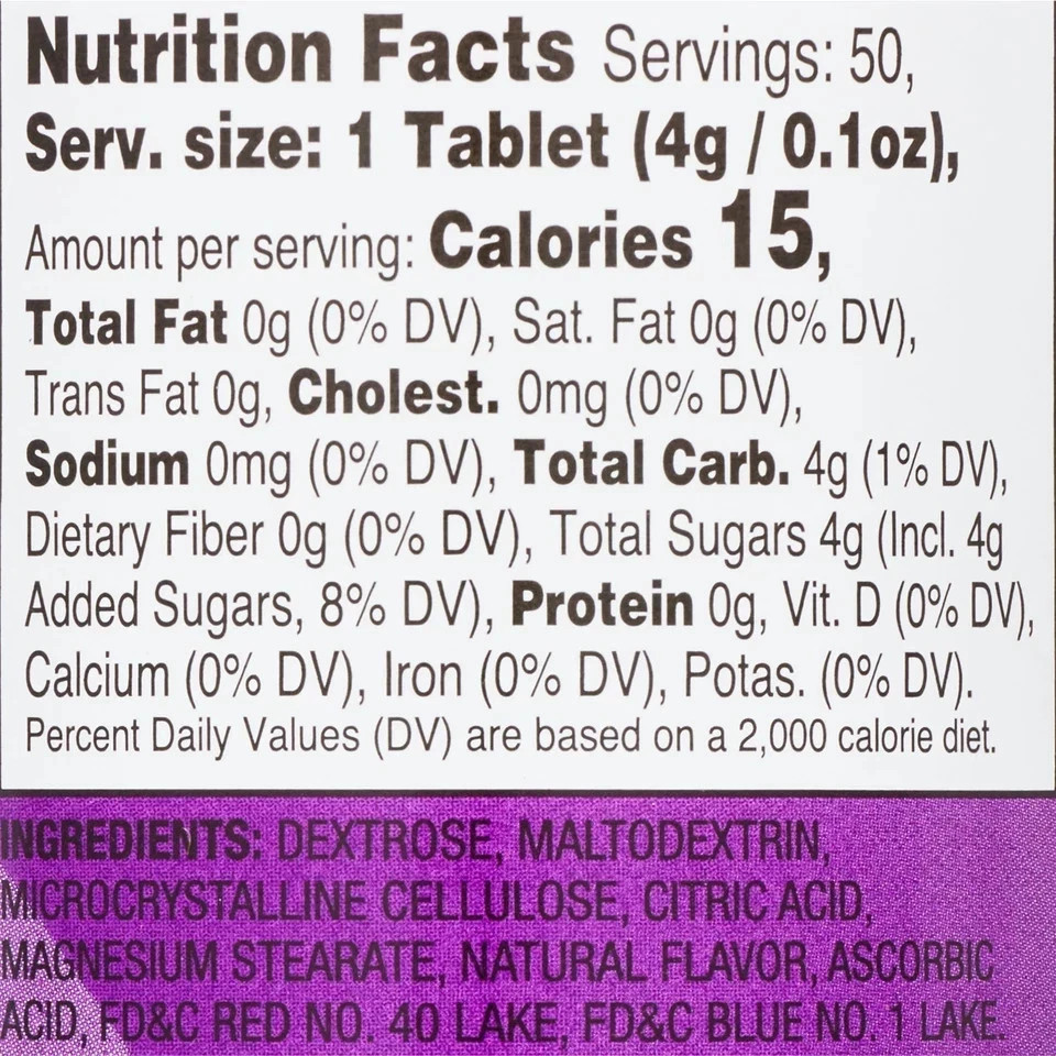 Relion Glucose Tablets, Natural Grape Flavor, 50 Count (2 packs)