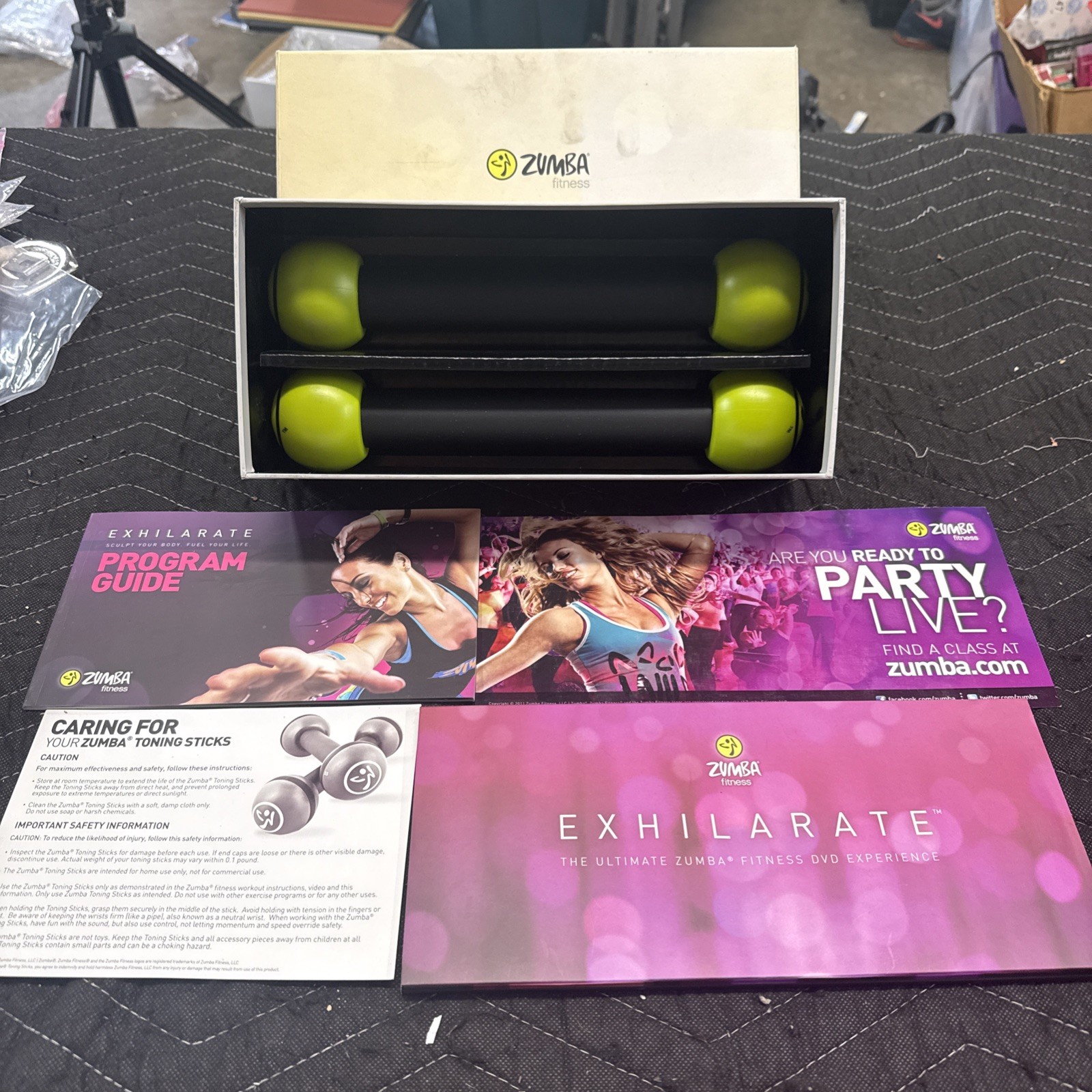 Zumba Fitness Exhilarate Toning Sticks+COMPLETE DVD Set - 1 lb Weights