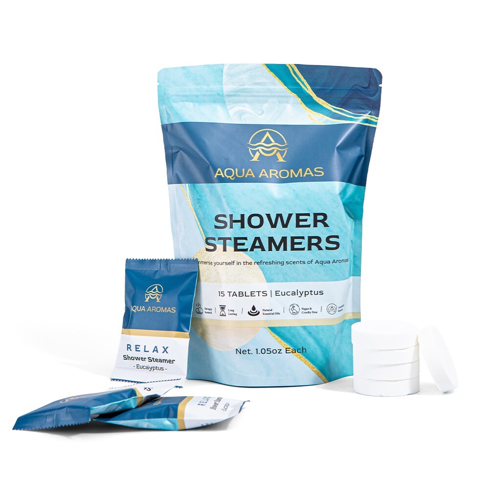 Aqua Aromas Shower Eucalyptus Steamers - Aromatherapy Shower Bombs, 15 count