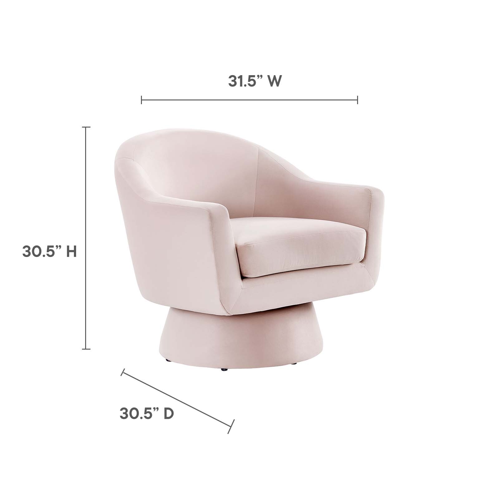 Modway Astral Performance Velvet Accent Swivel Chair in Pink