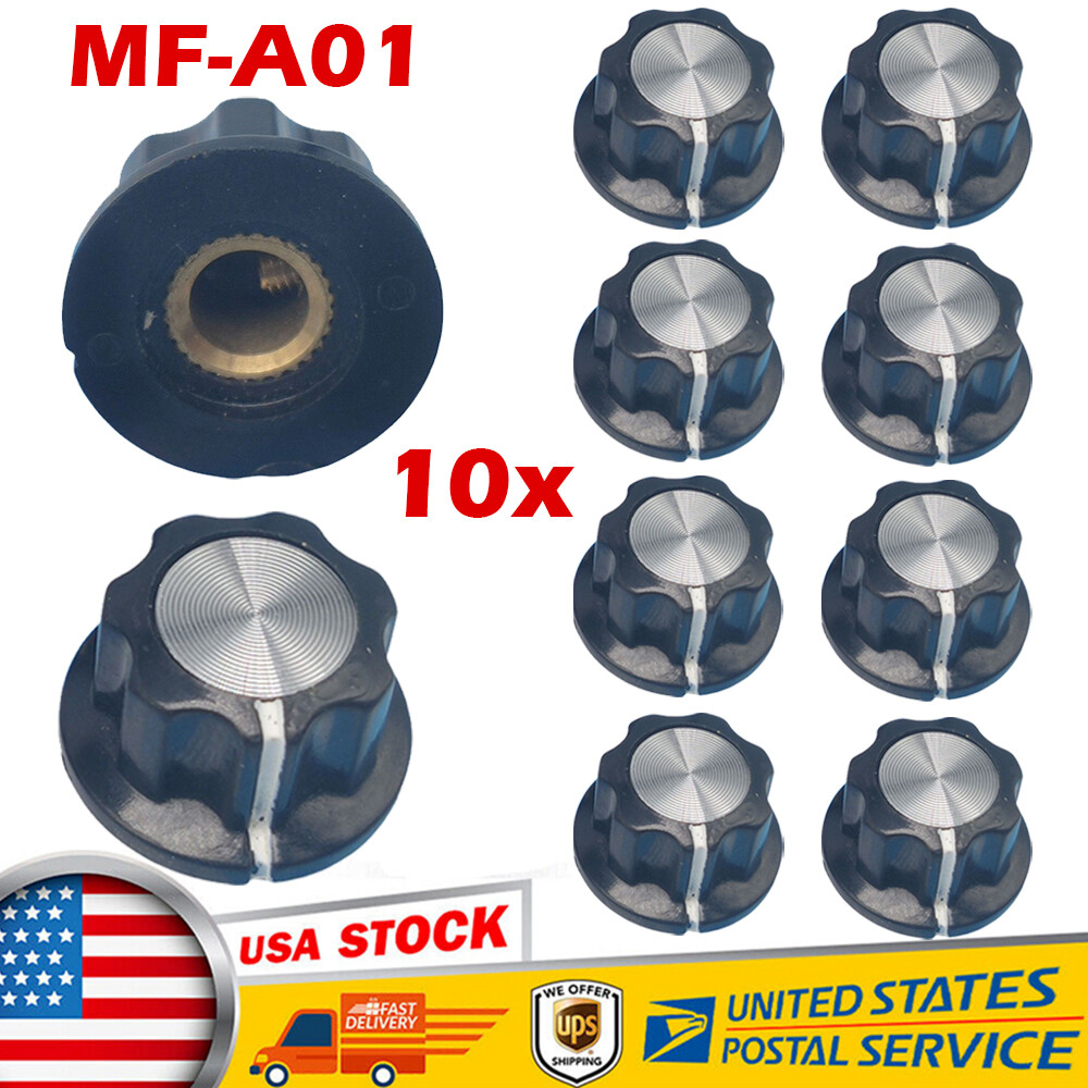 10pcs MF-A01 Boss Style Knob For Guitars, Ham Radios & FX Pedals USA