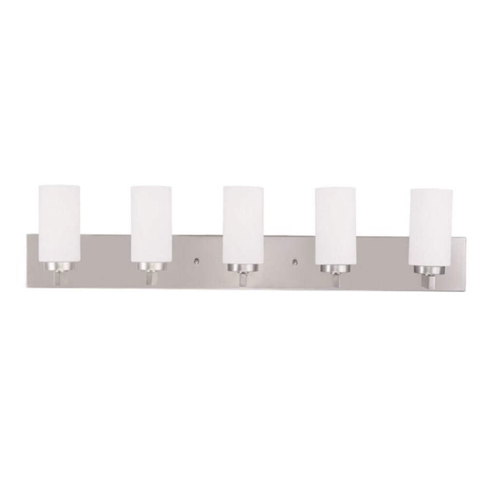 Livex Lighting 16375-91 West Lake 5 Light Bathroom Vanity Light, Brushed Nickel