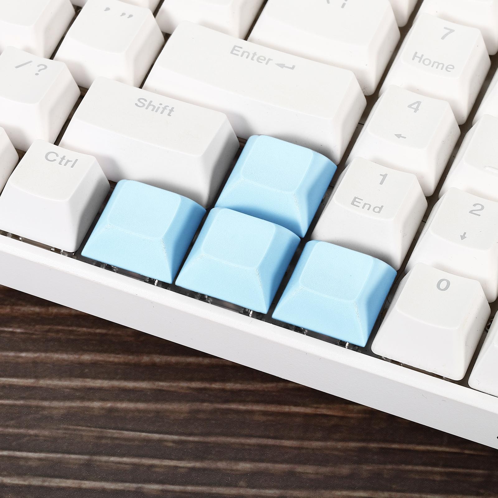 1U Blank Keycaps, 5 Pack MX Keyboard Replacement Universal Mechanical, Blue