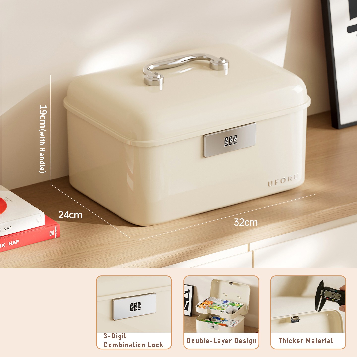 Double Layer Digital Password Lock Safe Box Household Medication Storage Box USA