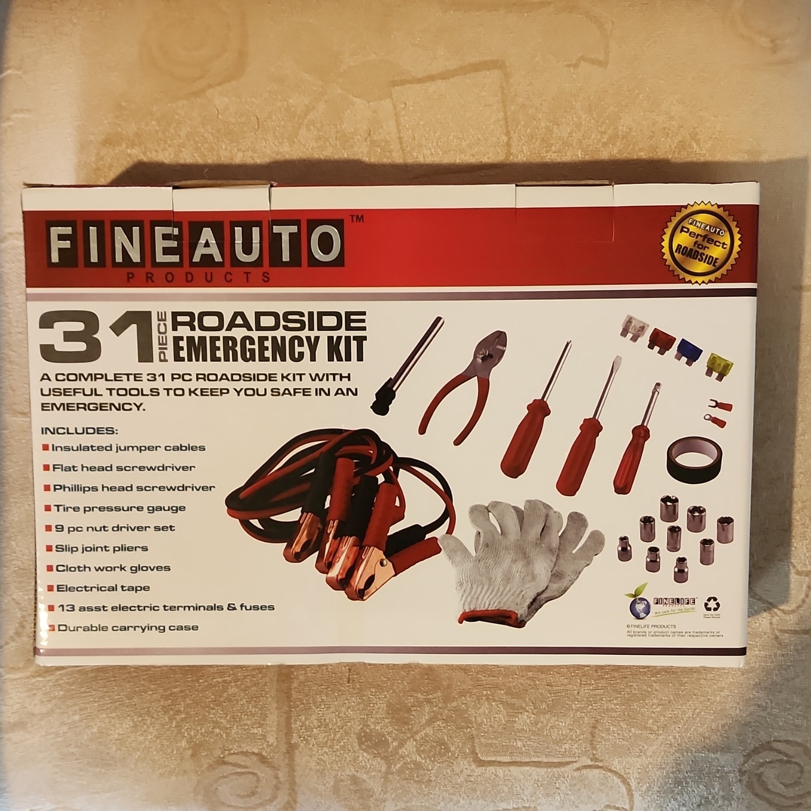 Fine Auto Products 31 Piece Roadside Emergency Kit