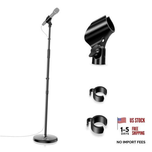 Microphone Stand Mic Floor Stand, Adjustable Height from 39" to 66", 180°