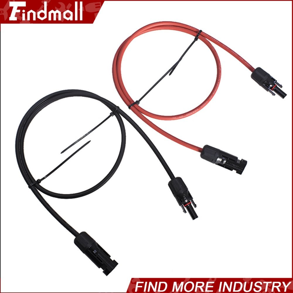 Findmall 1 Pair 15FT Durable Solar Panel Extension Cable Wire Connector 12AWG