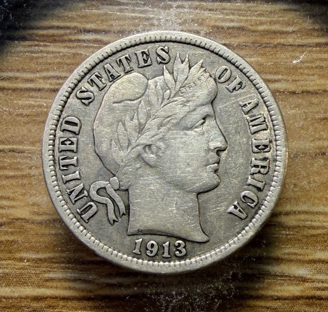 1913-P Barber Dime - Actual Silver Coin Shown - Free Shipping & Tracking INV#151