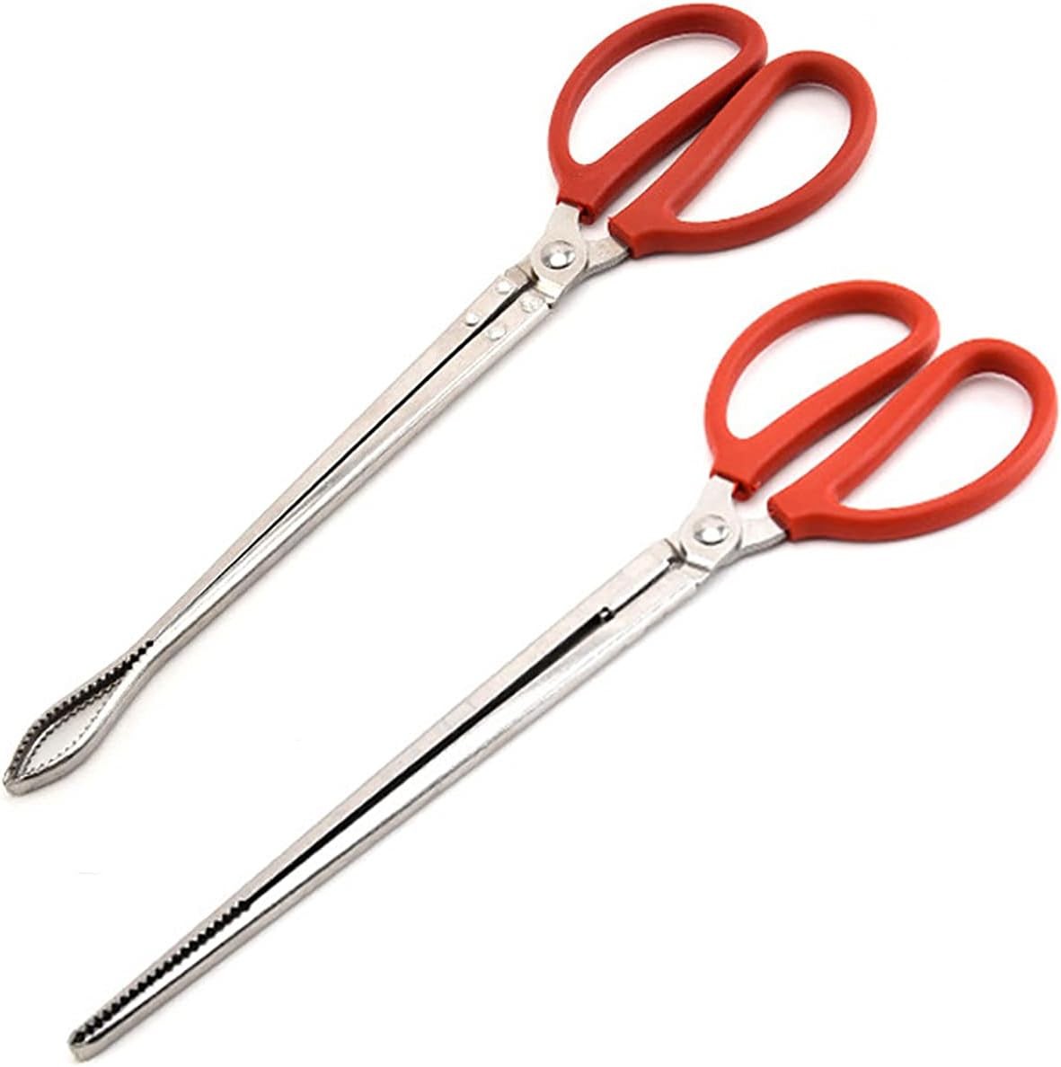 Crab Tongs Set of 2 Multi-Function Clip Scissor Tongs Anti-Slip Clamp 15-Inch