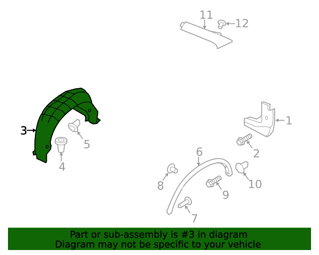 Genuine Nissan Quarter Panel Splash Shield 76749-6RR0B