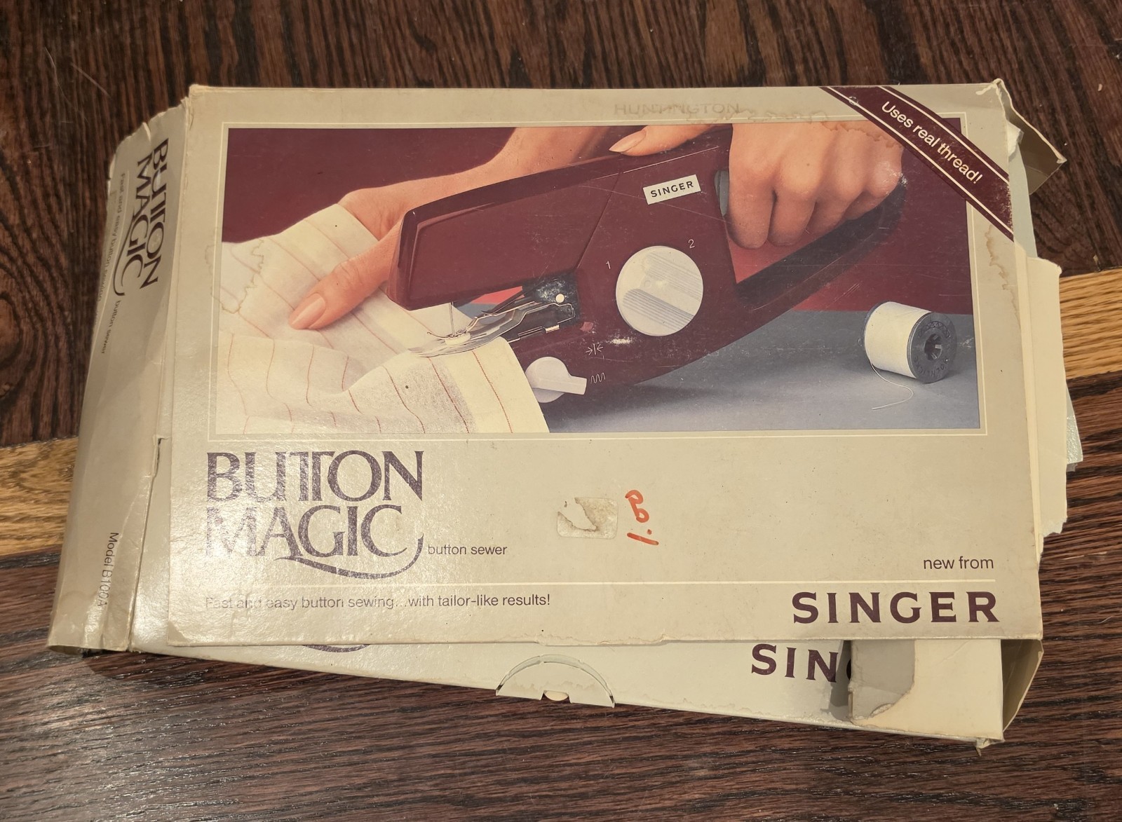 Vintage Singer Button Magic Hand Sewing Machine Box Tailor Working FREE SHIPPING