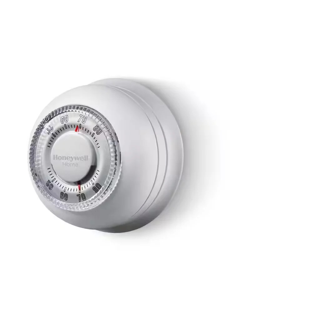 Round Non-Programmable Thermostat Manual Single Stage Heating Control