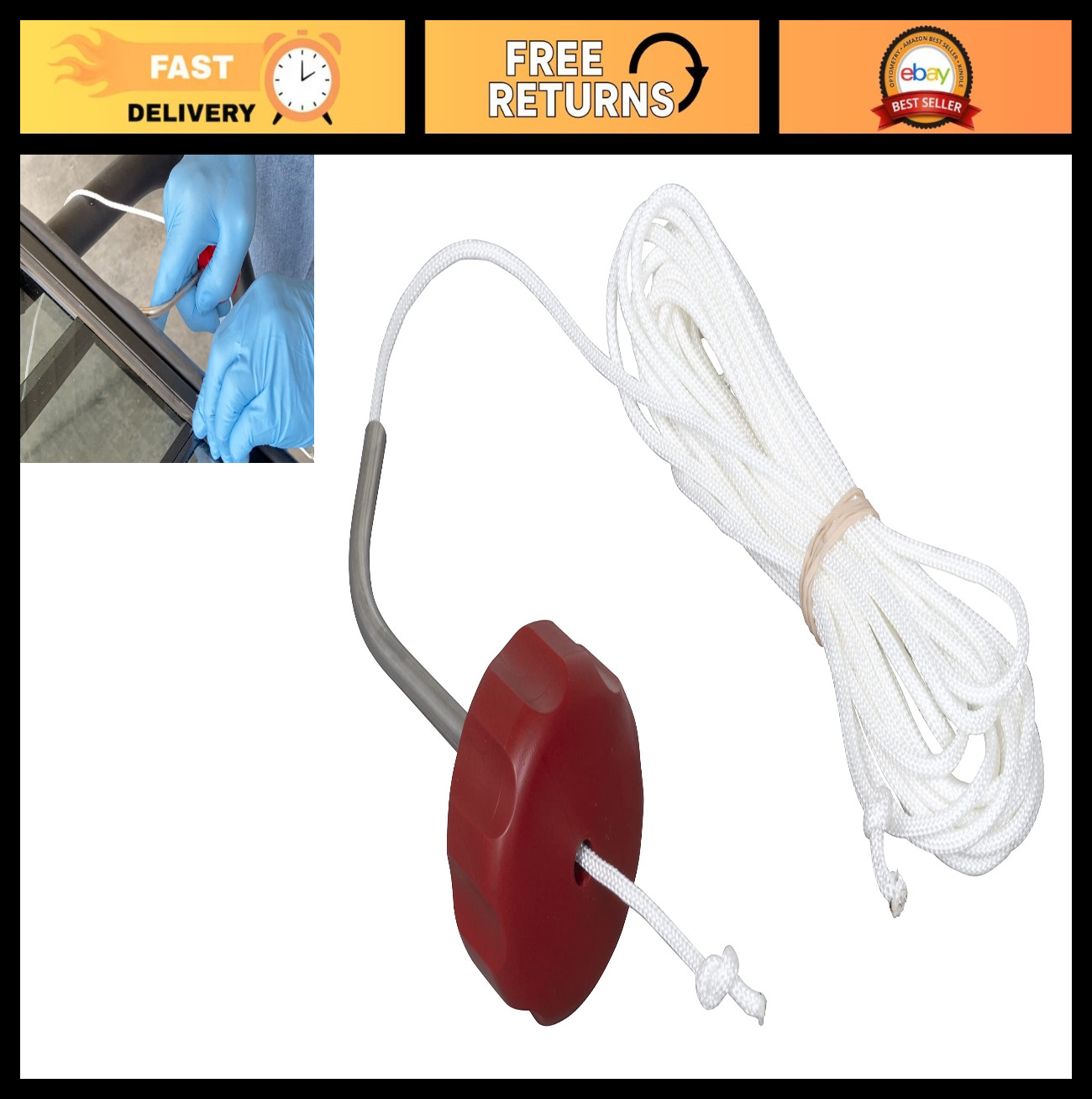 Gasket Rope Insert Tool - Heavy Duty Red Gasket Installer for Auto Repairs