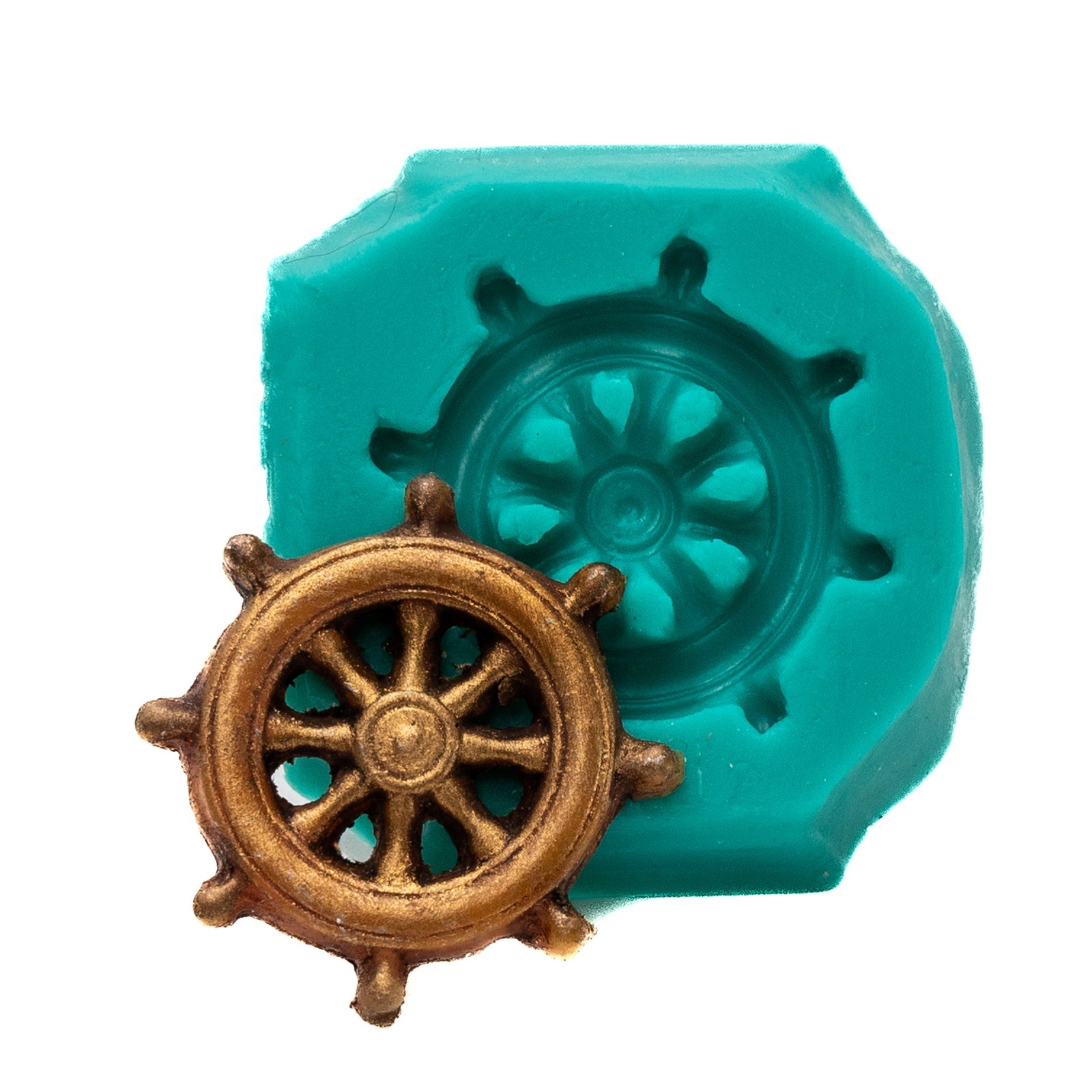Ship Wheel Silicone Mold Food Safe Fondant Craft Jewelry Resin Clay PMC (880)