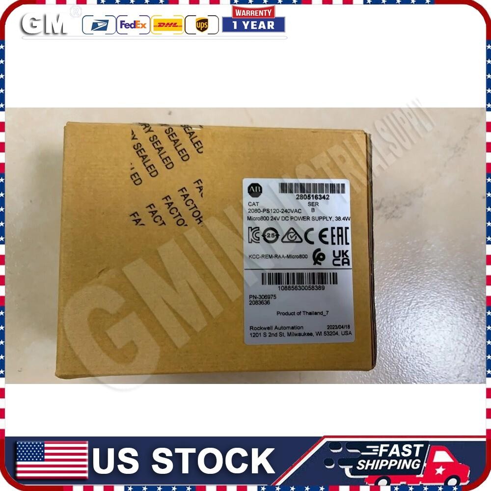 New AB CAT 2080-PS120-240VAC Micro800 24V DC POWER SUPPLY 38.4W US Free Tax