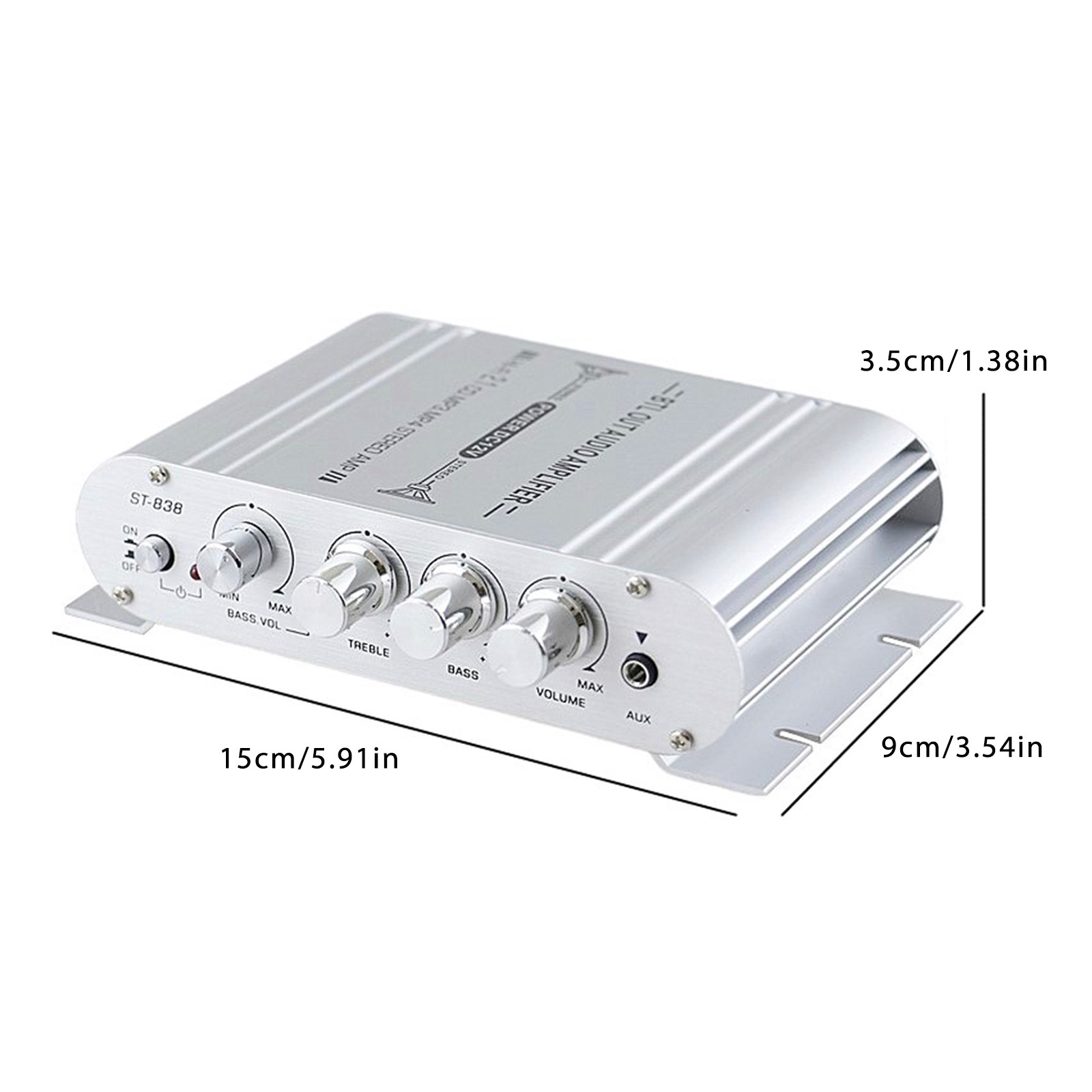 12V 2.1Channels 400 WATTS Car Audio Stereo Amplifier MP3 Radio Booster HiFi