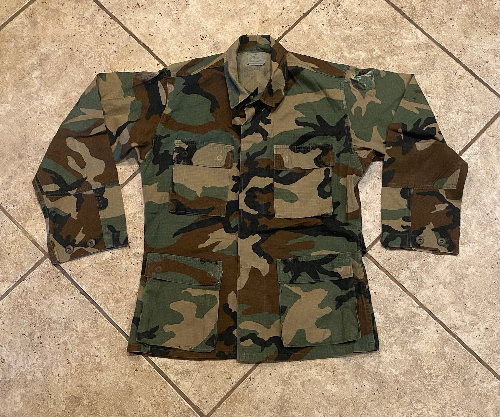 Army Woodland Camouflage Pattern Coat Combat Hot Weather Small Regular