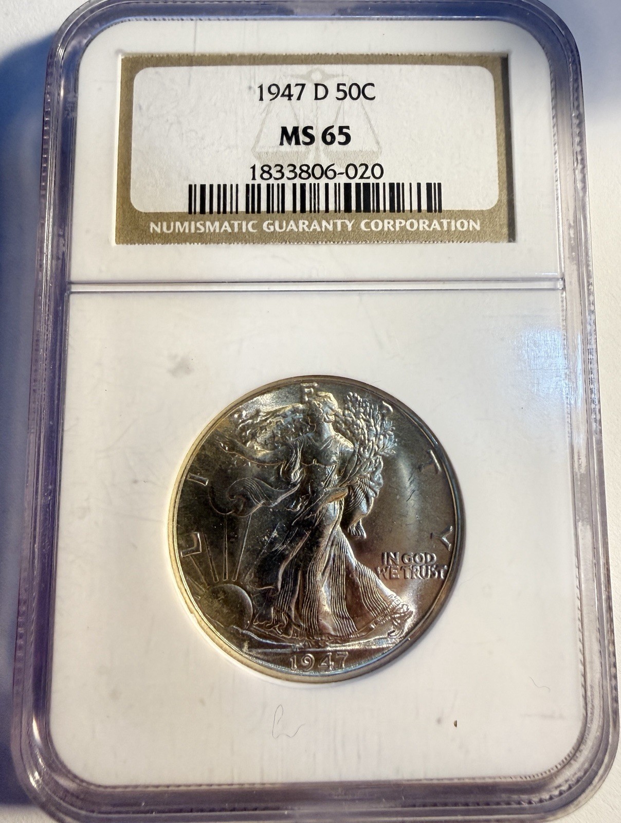 1947-D Walking Liberty Half Dollar - NGC MS65