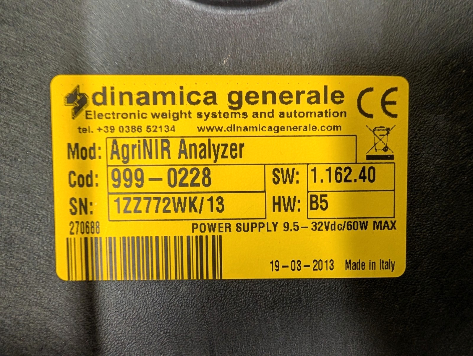Dinamica Generale AgriNIR Analyzer Portable NIR Grain Feed Forage Tester