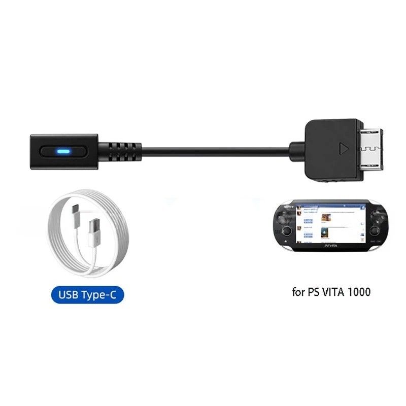 PD USB C Cable for Playstation Vita 1000 Controller Charging Adapter Type C LED