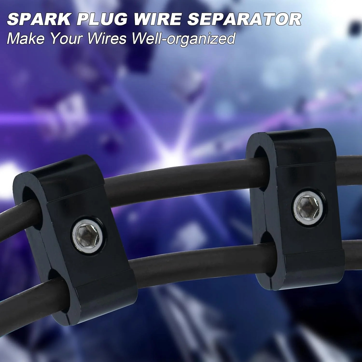 Spark Plug Wire Separator Divider Kit-Black 12PCS | for 8mm 9mm 10mm Wire,Fixed