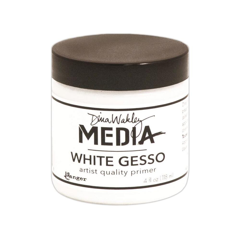 Ranger / Dina Wakley Media Gesso 4oz Jar-White Artist Quality Primer