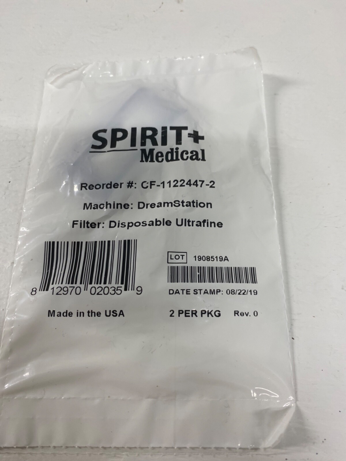 Spirit Medical CF-1122447-2 Dreamstation Disposable Ultrafine Filter Pack