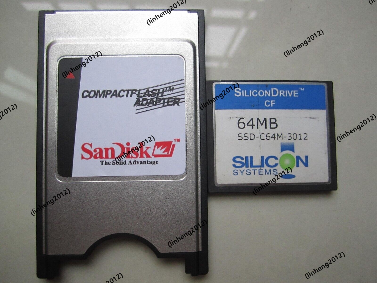 SiliconDrive  64MB Compact Flash +ATA PC card PCMCIA Adapter JANOME Machines