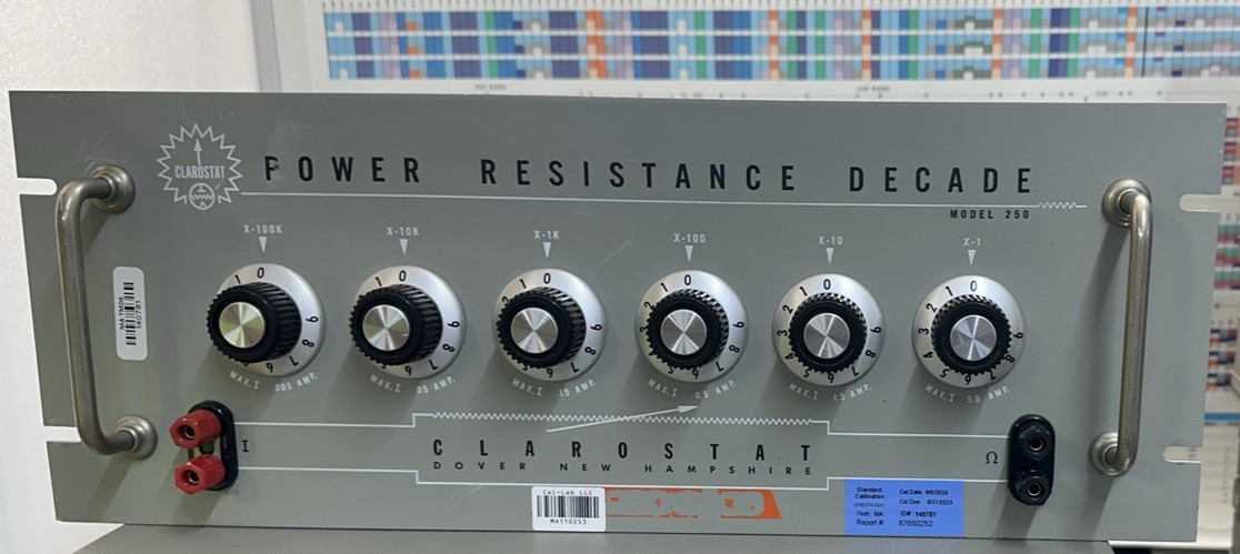 Clarostat 250 Power Resistance Decade, 6 decades, 0-1 Mohm 225W max -Calibrated-