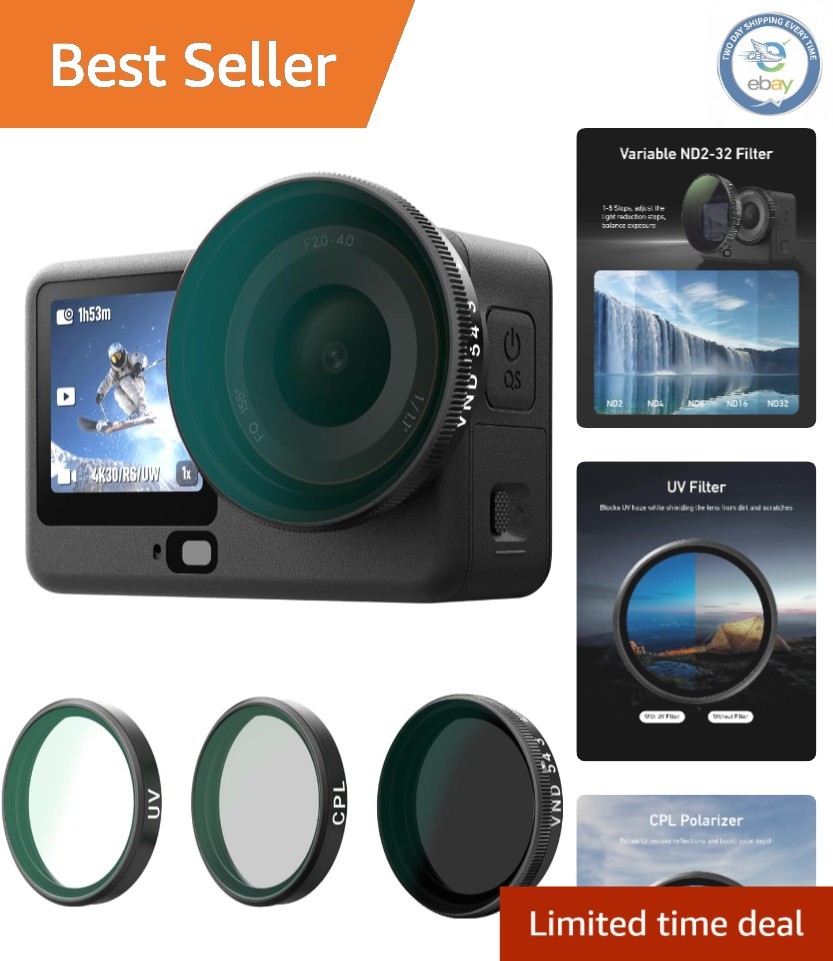 3-Filter Set for DJI Osmo Action 6 – VND, CPL & UV for Cinematic Clarity