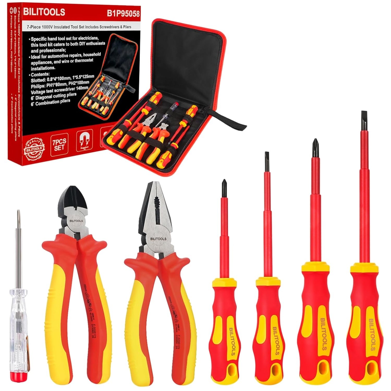 VDE Certified 7pcs Screwdriver Pliers Kit