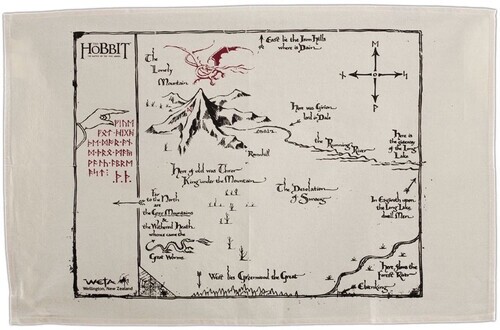 WETA Workshop: The Hobbit: Thorin's Map (Tea Towel), *NEW* *FREE Shipping*