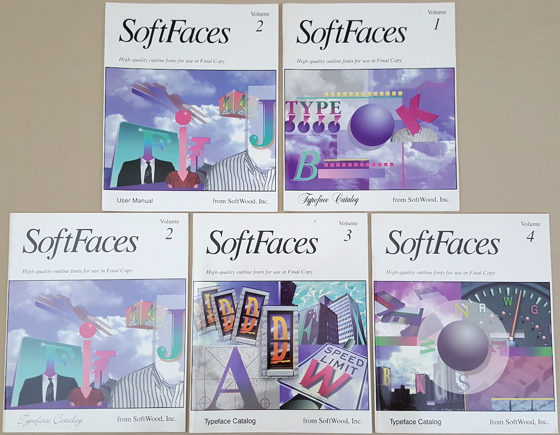 SoftFaces Volumes 1-4 Manuals ONLY ©1992 SoftWood for Amiga Final Copy Writer #1