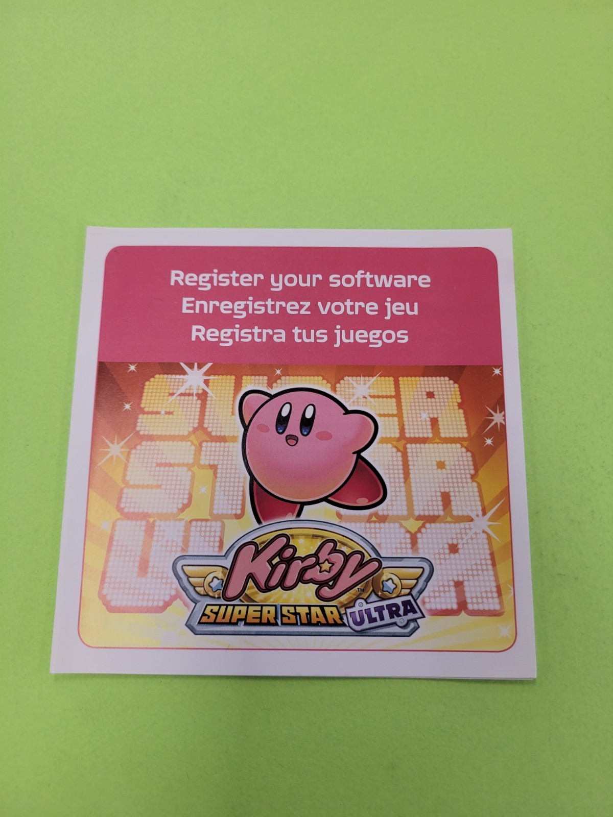 Kirby Superstar Nintendo DS Register INSERT ONLY Authentic Nintendo