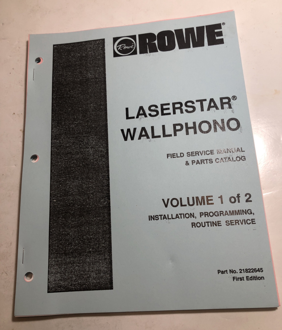 ROWE LASERSTAR JUKEBOX MANUAL WALLPHONO VOLUME 1 OF 2