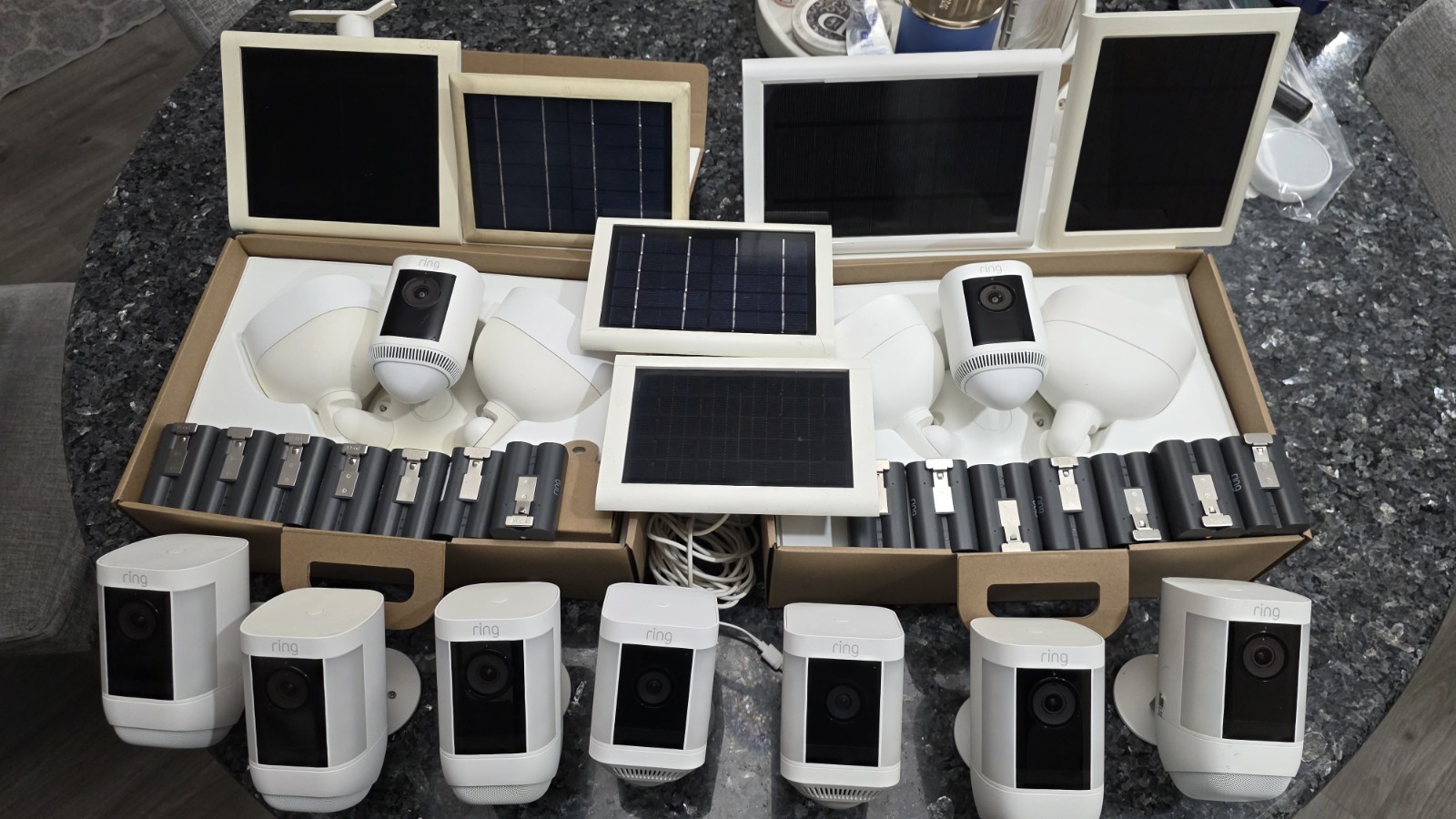 Ring Spotlight Cam 9 Wireless Cameras White Battery Solar Powered IP System