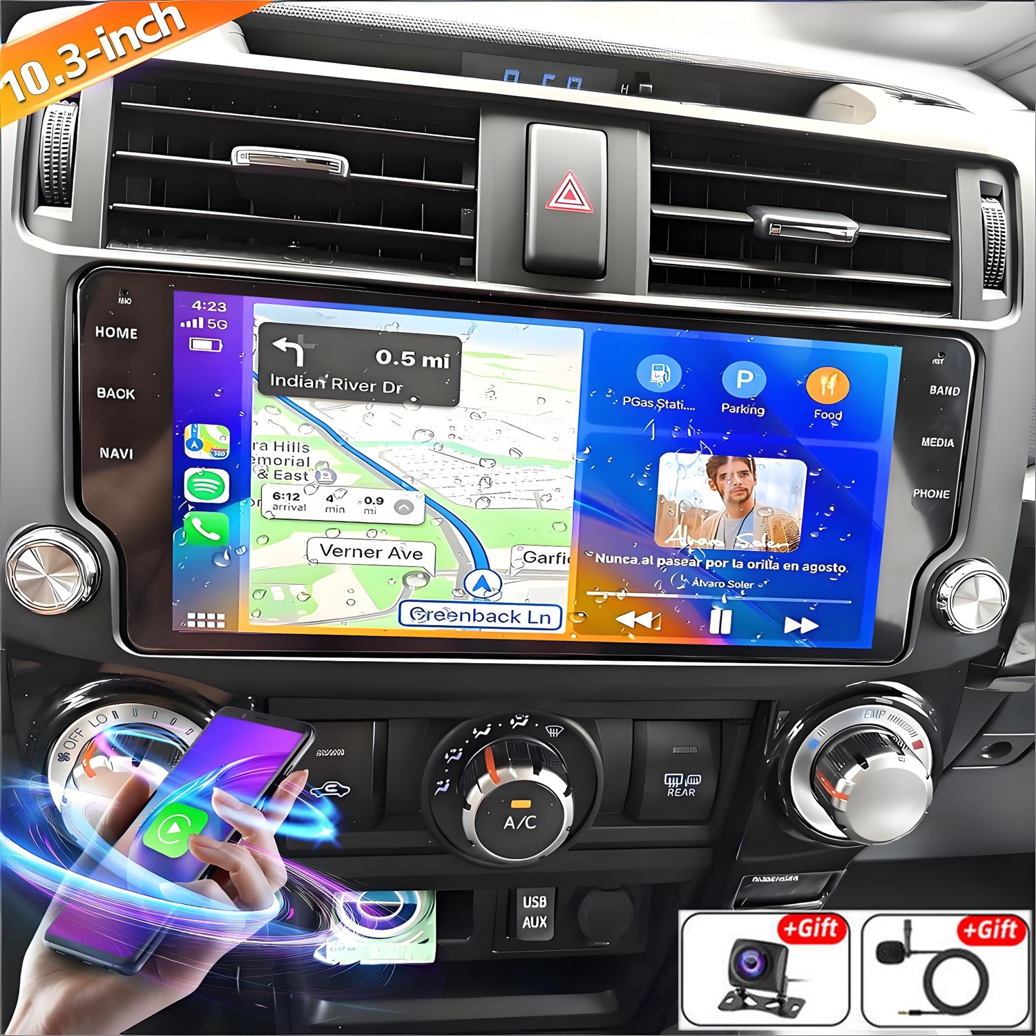 10.33'' Car Stereo Radio Android Carplay GPS For Toyota 4runner 2010-2019 4+32G