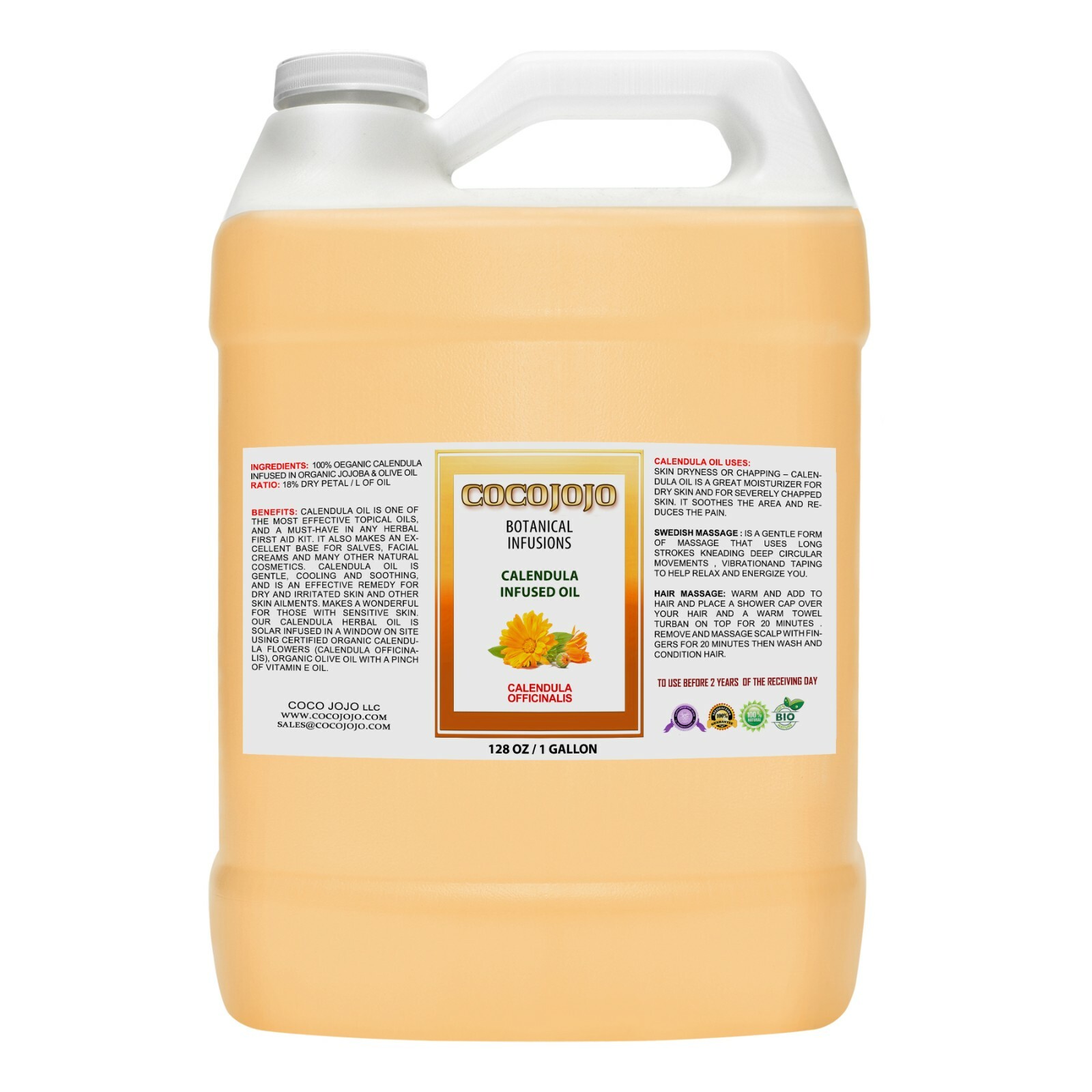 4 Oz - 8lb 100% pure calendula infused oil in jojoba & olive oil organic natural