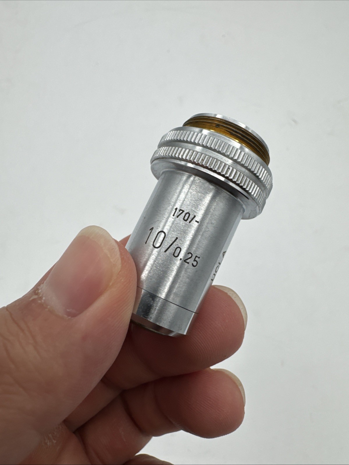 Leitz Wetzlar 10/0.25 170/- Microscope Objective Lens Germany UCLA