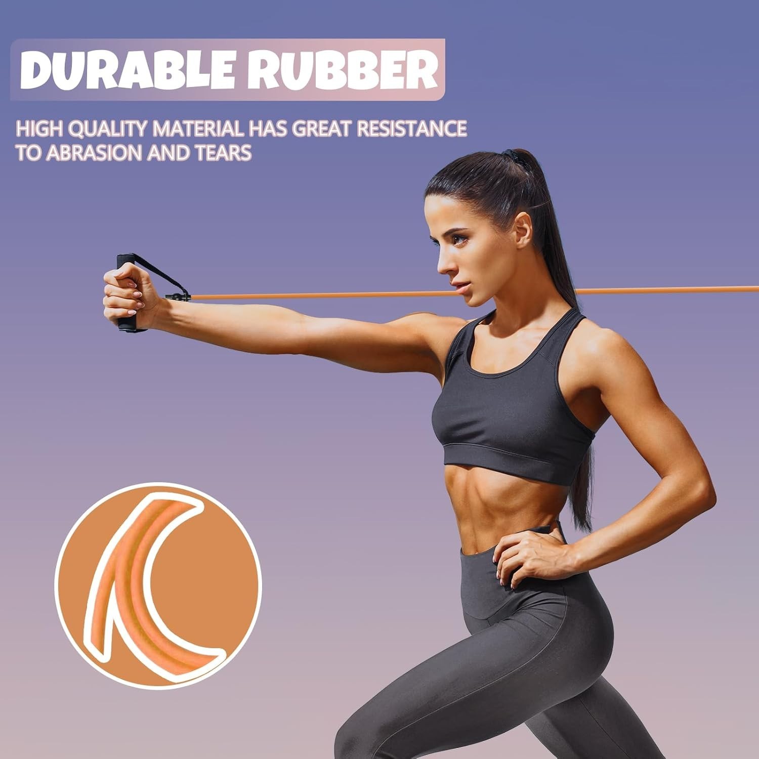 Single Resistance Exercise Band with Comfortable Handles - Ideal for Physical...
