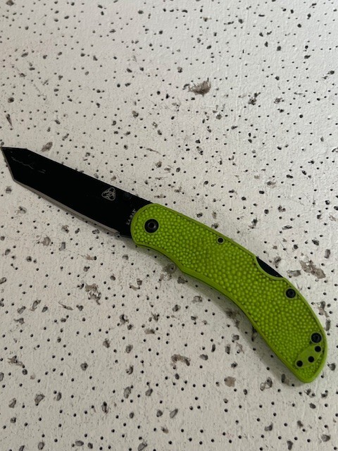 KA-BAR 5698 ZK Kharon Tanto Green Lockback Folding Pocket Knife—-