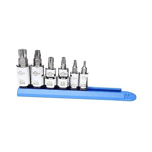 16028 Insert Socket Bit Set, Chrome 6-Piece Mortorq