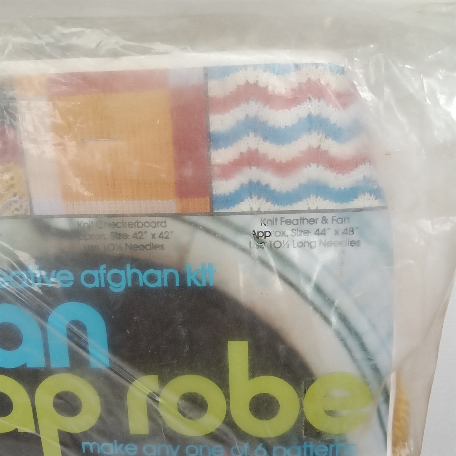 Vintage 1978 Yarn Kits Inc Afghan Lap Robe Kit 6 Patterns Sealed NOS